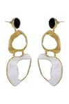 Buy_Varnika Arora_Black Enameled Drift Earrings _Online_at_Aza_Fashions