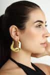 Buy_Varnika Arora_Gold Plated Nautica Abstract Wave Hoops _at_Aza_Fashions