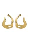 Shop_Varnika Arora_Gold Plated Nautica Abstract Wave Hoops _at_Aza_Fashions