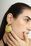 Buy_Varnika Arora_Gold Plated Dune Wind Shaped Hoops _at_Aza_Fashions