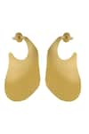 Shop_Varnika Arora_Gold Plated Dune Wind Shaped Hoops _Online_at_Aza_Fashions