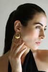 Buy_Varnika Arora_Gold Plated Serene Irregular Shaped Hoops _at_Aza_Fashions