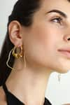 Varnika Arora_Gold Plated Serene Irregular Shaped Hoops _Online_at_Aza_Fashions