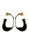 Buy_Varnika Arora_Black Lagoon Abstract Enameled Hoops _at_Aza_Fashions