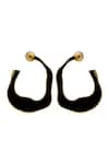 Shop_Varnika Arora_Black Lagoon Abstract Enameled Hoops _at_Aza_Fashions