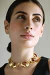 Buy_Varnika Arora_Gold Plated Ebb Abstract Motif Necklace _at_Aza_Fashions