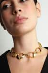 Shop_Varnika Arora_Gold Plated Ebb Abstract Motif Necklace _Online_at_Aza_Fashions