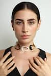 Buy_Varnika Arora_Black Tidal Abstract Motif Necklace _at_Aza_Fashions