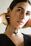 Buy_Varnika Arora_Green Abyssal Abstract Enameled Choker _at_Aza_Fashions