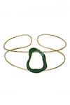 Shop_Varnika Arora_Green Abyssal Abstract Enameled Choker _at_Aza_Fashions