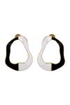 Shop_Varnika Arora_Black Enameled Cascade Color Block Earrings _at_Aza_Fashions