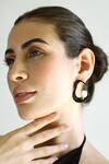 Buy_Varnika Arora_Black Pearl Bead Frost Enameled Earrings _at_Aza_Fashions