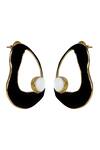 Buy_Varnika Arora_Black Pearl Bead Frost Enameled Earrings _Online_at_Aza_Fashions