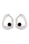 Buy_Varnika Arora_White Bead Frost Enameled Abstract Earrings _at_Aza_Fashions