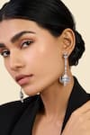 Buy_ISHARYA_Silver Plated Cubic Zirconia Luxe Enamel Dangler Earrings _at_Aza_Fashions