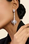 ISHARYA_Silver Plated Cubic Zirconia Luxe Enamel Dangler Earrings _Online_at_Aza_Fashions