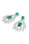 Buy_ISHARYA_Green Cubic Zirconia Indian Chandelier Statement Earrings _Online_at_Aza_Fashions