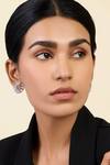 Buy_Isharya_Silver Plated Cubic Zirconia Radiant Orange Peel Stud Earrings _at_Aza_Fashions