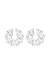 Shop_Isharya_Silver Plated Cubic Zirconia Radiant Orange Peel Stud Earrings _at_Aza_Fashions