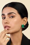 Buy_Isharya_Green Crystals, Stones Doublet Embellished Studs_at_Aza_Fashions