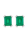 Shop_Isharya_Green Crystals, Stones Doublet Embellished Studs_at_Aza_Fashions