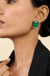 Isharya_Green Crystals, Stones Doublet Embellished Studs_Online_at_Aza_Fashions