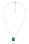 Shop_Isharya_Green Quad Emerald Cut Statement Pendant Necklace _at_Aza_Fashions