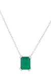 Buy_Isharya_Green Quad Emerald Cut Statement Pendant Necklace _Online_at_Aza_Fashions