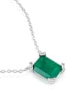 Shop_Isharya_Green Quad Emerald Cut Statement Pendant Necklace _Online_at_Aza_Fashions