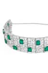 Shop_Isharya_Green Celtic Doublet Emerald And Cz Studded Choker _Online_at_Aza_Fashions