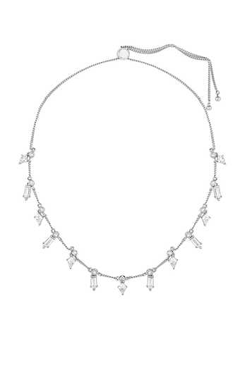 Shop_Isharya_Silver Plated Dainty Tribe Cubic Zirconia Studded Choker_at_Aza_Fashions