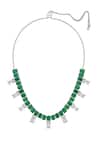 Shop_Isharya_Green Emerald Stone Embellished Choker _at_Aza_Fashions