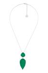 Shop_Isharya_Green Pear Cut Emerald Pendant Necklace _at_Aza_Fashions