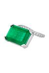 Buy_Isharya_Green Crystals, Stones Radiant Emerald Cut Cocktail Ring_Online_at_Aza_Fashions