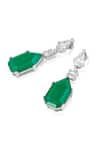 Buy_Isharya_Green Cubic Zirconia Doublet Dark Emerald Studded Earrings _Online_at_Aza_Fashions