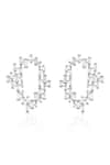 Shop_Isharya_Silver Plated Cubic Zirconia Abstract Pattern Cz Embellished Studs _at_Aza_Fashions