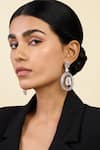 Buy_ISHARYA_Silver Plated Cubic Zirconia Plush Enamel Embellished Earrings _at_Aza_Fashions