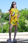 Buy_Anaario_Multi Color Organic Cotton Printed Swirl Dress _at_Aza_Fashions