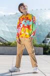 Buy_Anaario_Multi Color Organic Cotton Printed Splash Shirt _at_Aza_Fashions