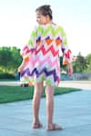 Shop_Anaario_Multi Color Organic Cotton Printed Chevron Dress _at_Aza_Fashions