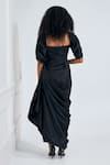 Shop_NA-KA_Black Satin Solid Sweetheart Cowl Detailed Gown _at_Aza_Fashions