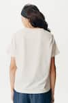 Shop_AK-OK_White Cotton Printed Abstract Round Neck Tonal T-shirt _at_Aza_Fashions