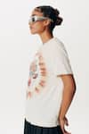 Buy_AK-OK_White Cotton Printed Abstract Round Neck Tie-dye T-shirt _Online_at_Aza_Fashions