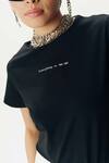 AK-OK_Black Cotton Printed Slogan Round Neck T-shirt _at_Aza_Fashions