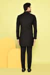 Shop_Aryavir Malhotra_Black Terry Rayon Plain Sherwani With Pant _at_Aza_Fashions