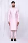 Buy_Aryavir Malhotra_Pink Kurta And Pant Art Silk Embroidered Floral Butta Jacket With Set _Online_at_Aza_Fashions