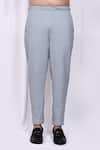 Arihant Rai Sinha_Grey Shirt Lycra Button Down And Pant Set _Online_at_Aza_Fashions