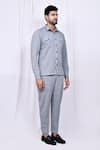 Buy_Arihant Rai Sinha_Grey Shirt Lycra Button Down And Pant Set 