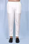 Arihant Rai Sinha_White Shirt Silk Button Down Band Collar And Pant Set _Online_at_Aza_Fashions