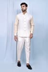 Buy_Arihant Rai Sinha_White Shirt Silk Button Down Band Collar And Pant Set 